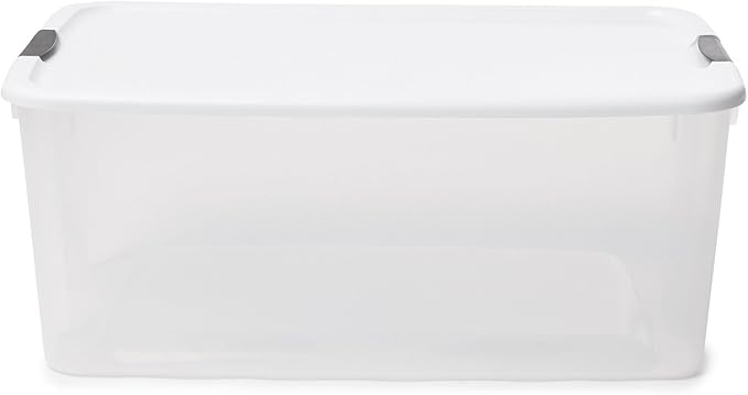 Sterilite 16-Pack Ultra Latching Box, Storage Bins with Lids, Clear Plastic, 116 Quart - Heavy-Duty Organizing Containers for Closet, Bathroom, and Office - Image 8