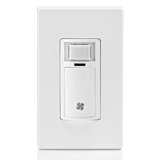 Leviton Humidity Sensor Switch for Bathroom Exhaust Fan, Automate Ventilation, Air Circulation, Moisture Control, ¼ HP, Single Pole, DHS05-1LW, White - Image 3