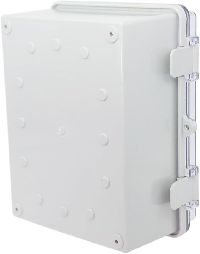 Junction Box, Hinged Clear Cover IP67 Waterproof ABS Project Box with 2 NPT 1/2" Cable Gland, Electrical Box Enclosure with Mounting Plate & Wall Bracket 8.7 x 6.7 x 4.3inch(220x170x110mm) - Image 5
