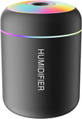 180ml Portable Small Humidifier with Colorful LED Night Light, USB Personal Desktop Humidifier for Car Home Office Travel, Auto Shut-Off, 2 Mist Modes, Super Quiet by HKTOPCNE