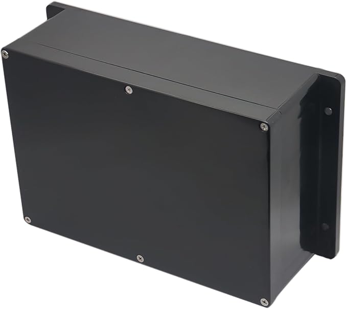 Project Box ABS Plastic Black Electrical Boxes IP65 Waterproof DIY Electronic Junction Box Power Enclosure with Fixed Ear 10.4x7.2x3.7 inch (263x182x95 mm) by Otdorpatio