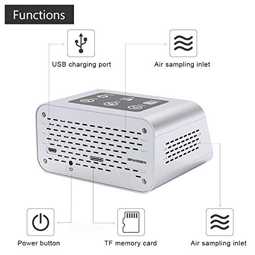 A16 Air Quality Monitor Indoor PM1.0 PM2.5 PM10 Dust Meter TVOC HCHO Pollution Tester 6 Sizes Particle Counter AQI Formaldehyde VOC Detector Home with Data Logger - Image 9