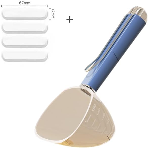Pet Food Moisture Absorber – Reusable Diatomite Drying Blocks for Cats and Dogs, Keep Kibble Fresh and Dry (Blue - transparent graduated spoon + 4 drying strips) - Image 2