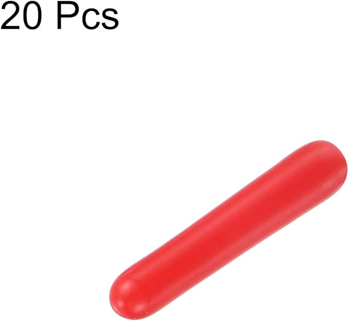 uxcell 20pcs Rubber End Caps 1.3mm ID Vinyl Round Tube Bolt Cap Cover Thread Protectors Red - Image 2