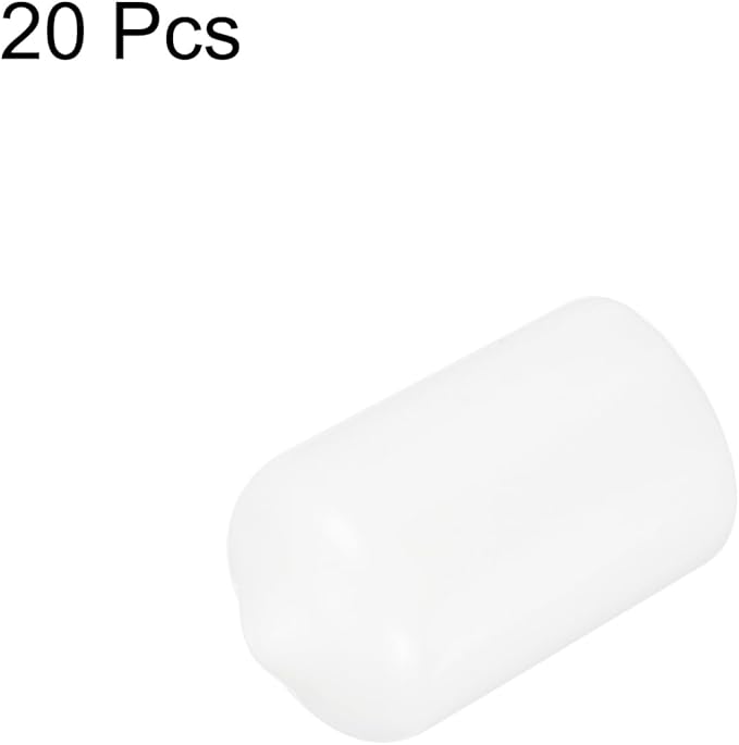 uxcell 20pcs Rubber End Caps 12.5mm(1/2 inch) ID Vinyl Round Tube Bolt Cap Cover Thread Protectors White - Image 2