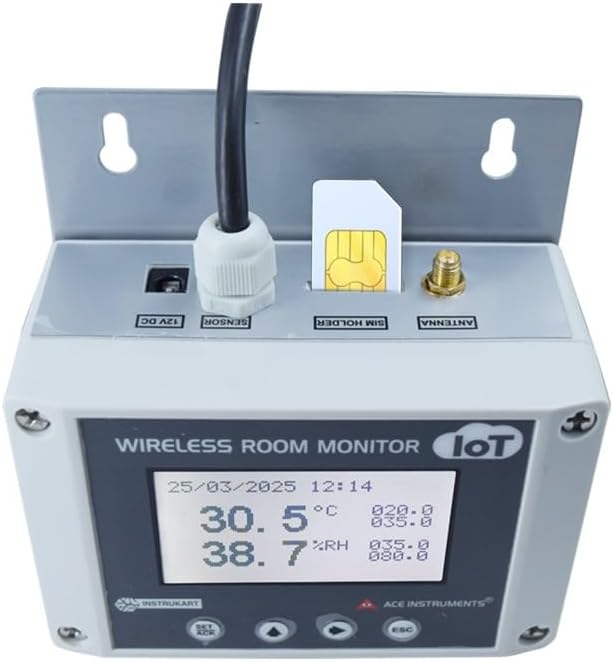 Server Room Temperature and Humidity Monitor curometer (Only SMS - 4G/LTE Version) for Data Centers, Seed Storages, Warehouse, Greenhouse Alongwith Factory Calibration Certificate Model: RHTx-SMS - Image 3
