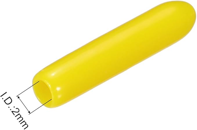 uxcell 20pcs Rubber End Caps 2mm ID Vinyl PVC Round Tube Bolt Cap Cover Screw Thread Protectors Yellow - Image 3