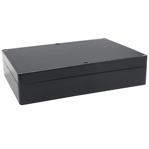 Watertight Junction Box, IP67 Waterproof Project Box Durable ABS Plastic Electronic Enclosure Case for DIY Electrical Project Black 10.35" x 7.17" x 2.36"(263 x 182 x 60 mm) by YETLEBOX