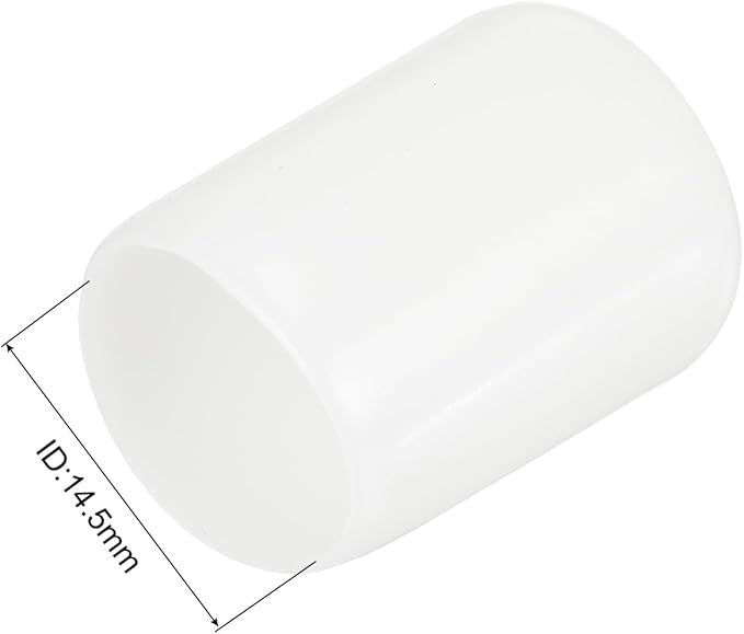 uxcell 20pcs Rubber End Caps 14.5mm ID Vinyl Round Tube Bolt Cap Cover Thread Protectors White - Image 3