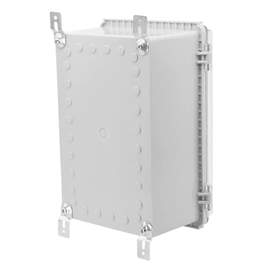 Zulkit Junction Box,IP67 Waterproof Electrical Box Hinged Clear Cover Stainless Steel Buckle Plastic Enclosure for Project w Mounting Plate Wall Bracket and 2 Cable Gland 10.2 x 6.3 x 3.9 Inch - Image 7
