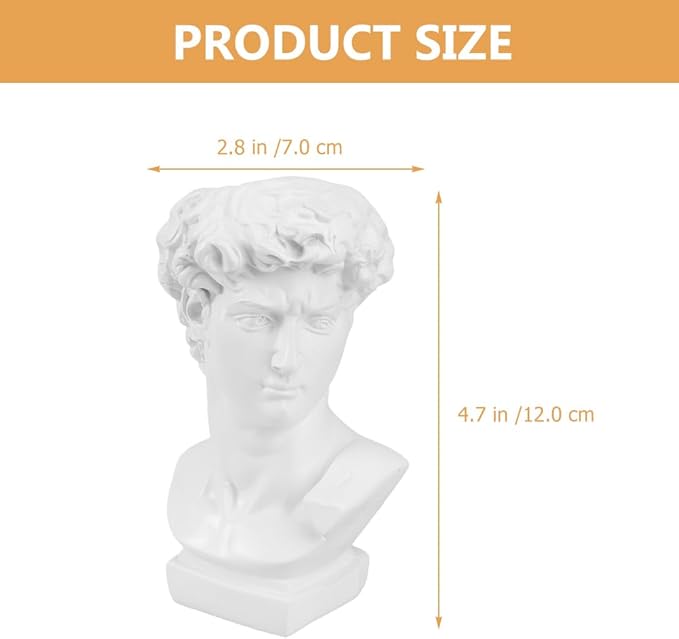 DOITOOL Greek Statue of David Collectible Figurine Cute Vase Vases for Decor Face Flower Dried Flower Vase Decorative Planter Greece Ornaments White Resin - Image 5