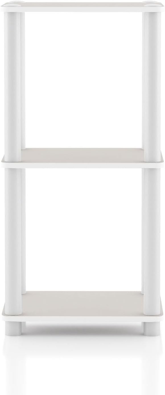 Homes: Inside + Out Apexa Modern 3-Tier Narrow Shelving Units, Collectibles Display Shelves, Easy Assembly Standing Shelf, Home Storage Organizer for Living Room, Bedroom, Office, Taupe Grey - Image 11