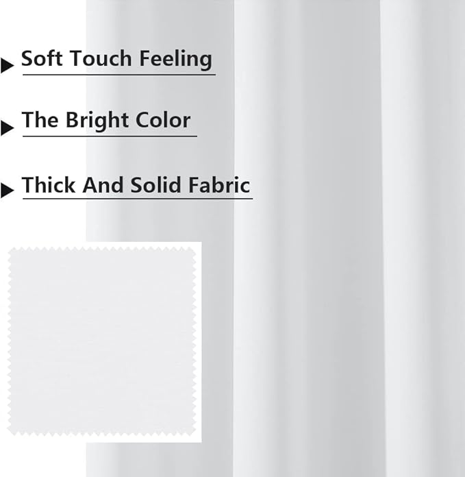 MYSKY HOME White Grommet Room Darkening Curtains for Bedroom and Living Room, 80 Inch Long Vertical Blinds, Privacy Thermal Insulated Panel, 52 x 80 Inch, Pure White - Image 3