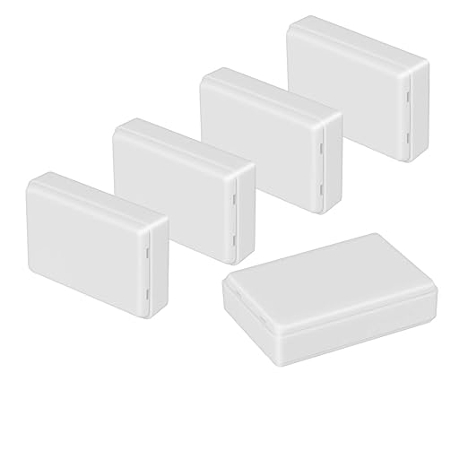 LeMotech Project Box 5 Pieces ABS Plastic Electrical Project Case Small Junction Box for Electronics White 3.62 x 2.28 x 0.90 inch (92 x 58 x 23 mm) by LeMotech