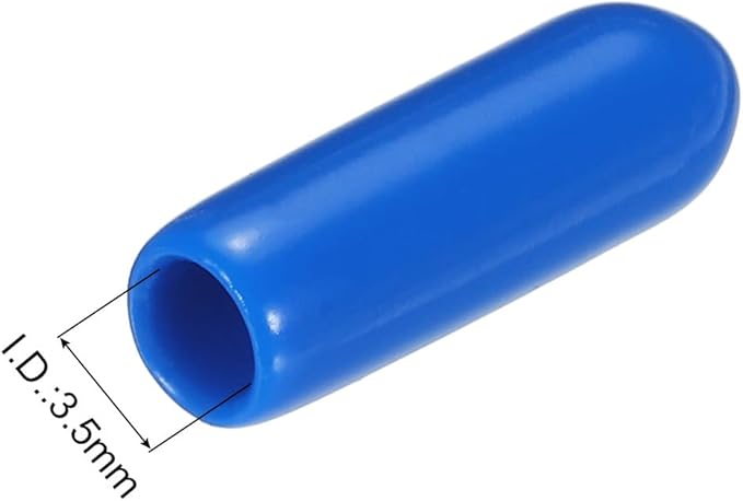 uxcell 20pcs Rubber End Caps 3.5mm ID Vinyl PVC Round Tube Bolt Cap Cover Screw Thread Protectors Blue - Image 3