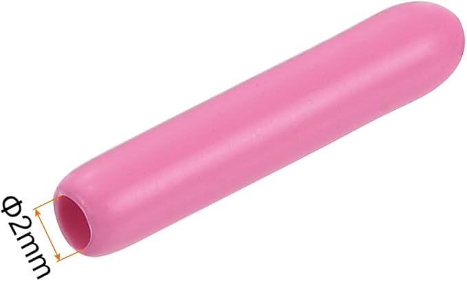 uxcell 20pcs Rubber End Caps 2mm ID Vinyl PVC Round Tube Bolt Cap Cover Screw Thread Protectors Pink - Image 3
