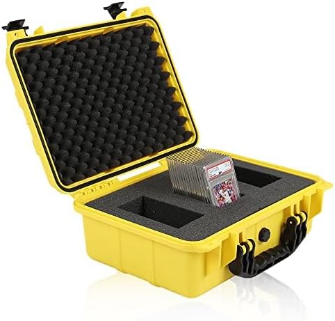 G-PLUS Graded Card Storage Box Compatible with BGS PSA SGC FGS Weatherproof Graded Sports Trading Cards(Large, Orange & Yellow) by G-PLUS