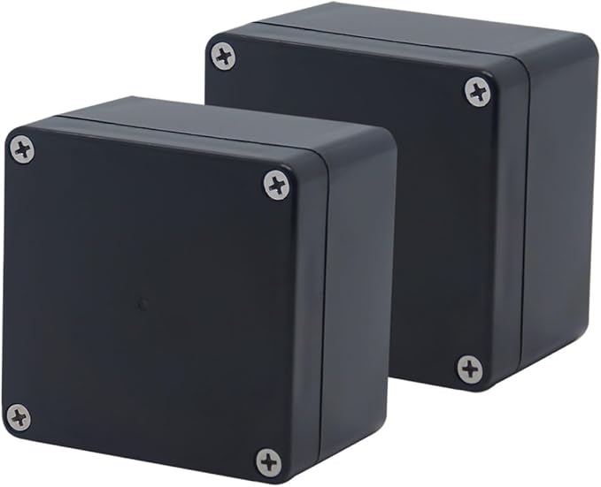 Outdoor Waterproof Junction Box IP67 Project Box ABS Black Electrical Boxes Electronic Enclsoure for DIY Project 3.3x3.2x2.2inch (83 x 81 x 56 mm) - Image 2