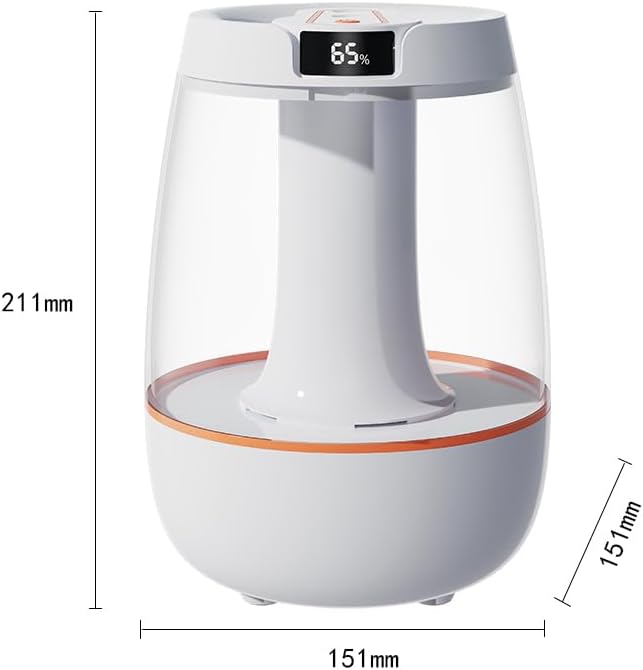 Humidifier for Bedroom,3 Liter Cool Mist Humidifier, Silent dual-nozzle humidification with a soothing night light. Water Shortage Auto Shut Off, For Large Rooms,Nurseries and Plants - Image 7