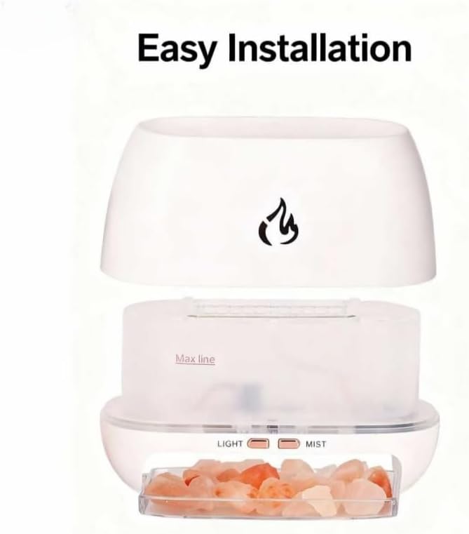 Multi-Colour Flame Humidifier Aromatherapy Diffuser, 7-Colour Flame Humidifier with Realistic Flame Effect, Suitable for Meditation, Yoga, Study, Bathroom and Spa Enthusiasts (White) - Image 5