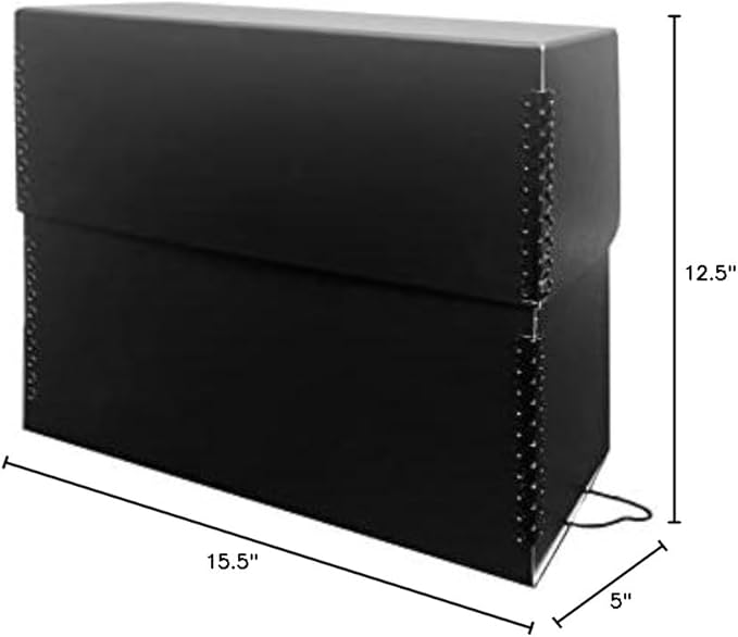 Lineco Archival Document Storage Box with Metal Edge, Acid-Free Gray Boxboard, Organize and Store Files, Prints, Photos, Jumbo-Sized Case 15.5" x 12.5" x 5" Wide - Image 8