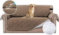 H.VERSAILTEX 100% Waterproof Sofa Slipcover Washable Loveseat Cover for 2 Cushion Cover Non-Slip Furniture Protector with Puppy Paw Silicone Backing Couch Cover for Pets Dogs (Loveseat, Brown) by HVERSAILTEX