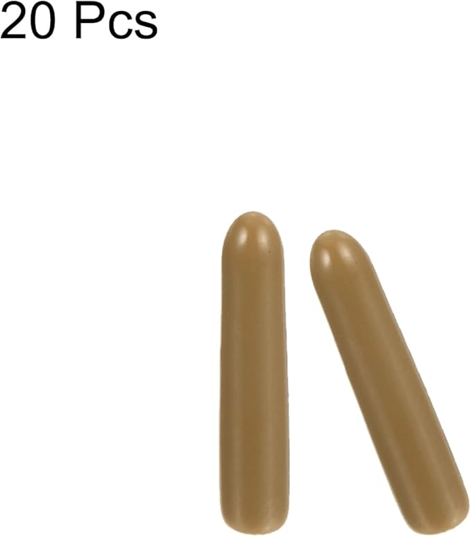uxcell 20pcs Rubber End Caps 1.5mm(1/16") ID Vinyl PVC Round Tube Bolt Cap Cover Screw Thread Protectors Light Brown - Image 2