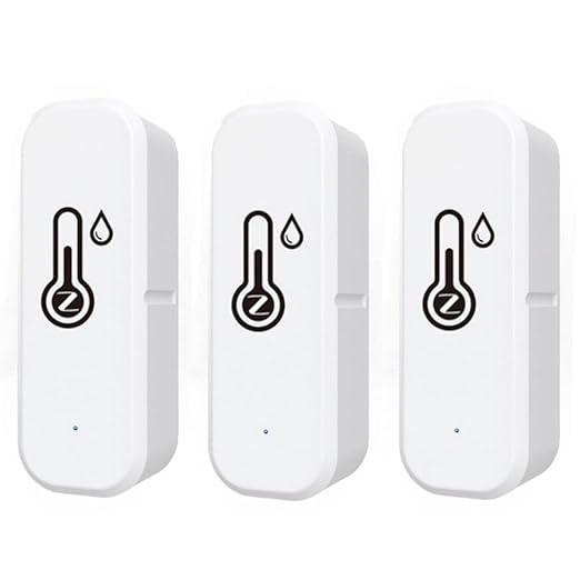 ZigBee Indoor Temperature and Humidity Sensor,Compatible with Alexa and Google Home,for Home,Greenhouses Accessories,Garages,Office 3Pack(No Include Battery) by Unknown