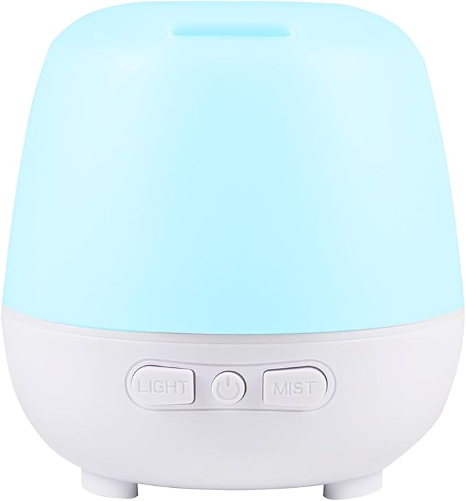 HAPPTWS 220ml Essential Oil Diffuser, Upgraded Diffusers for Essential Oils Aromatherapy Diffuser Cool Mist Humidifier with 7 Colors Lights 2 Mist Mode Waterless Auto Off for Home Office Room - White by HAPPTWS