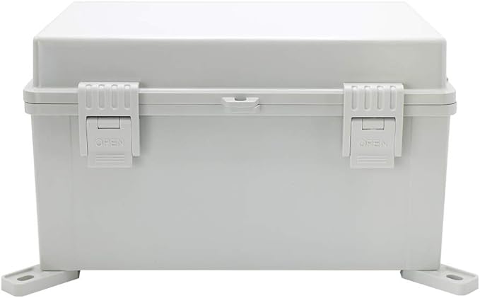 MAKERELE Waterproof Junction Box Outdoor Junction Box ABS Plastic Waterproof Universal Electrical Project Box (Grey Cover, 11.8 * 7.8 * 6.3 Plastic latches) - Image 7