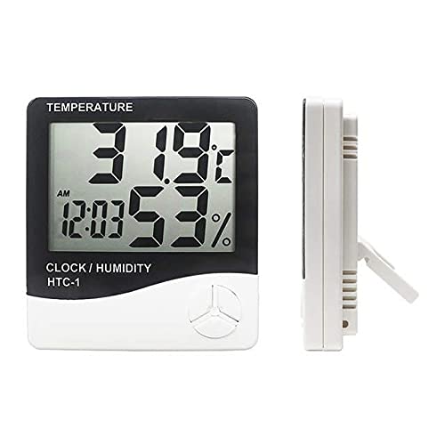 HTC-1 Digital Hygrometer Indoor Thermometer Clock/Alarm Humidity Meter Room Thermometer with Temperature and Humidity Monitor Mini Hygrometer Outdoor - Image 5