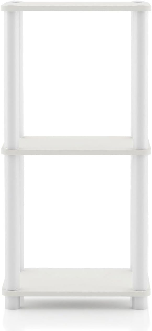 Homes: Inside + Out Apexa Modern 3-Tier Narrow Shelving Units, Collectibles Display Shelves, Easy Assembly Standing Shelf, Home Storage Organizer for Living Room, Bedroom, Office, White - Image 12