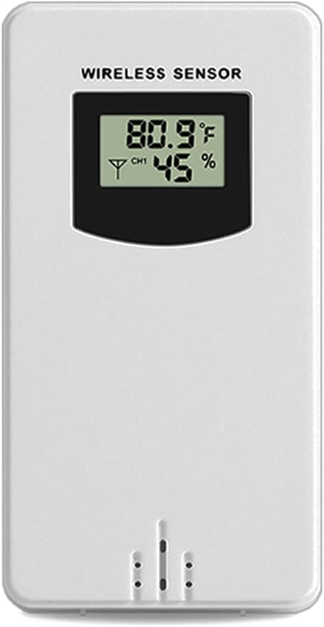 Digital Indoor Outdoor Wireless Remote Sensor, Temperature and Humidity Meters, Sutible for Weather Station with Rain Gauge (3378R) - Image 3