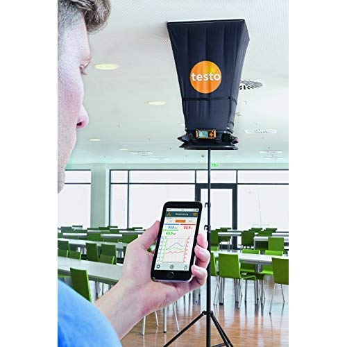 Testo 420 Flow Hood – Airflow Meter HVAC for Air Velocity, Volume Flow, Temperature & Relative Humidity – CFM Meter for Airflow HVAC with Tiltable Display, Bluetooth, and App Compatibility - Image 10