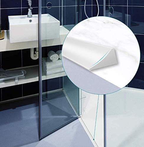 78inch Shower Threshold Water Dam Barrier Shower Door Bottom Seal Strip, Silicone Rubber Kitchen Sink Splash Guard, Corner Water Retaining Strip for Countertop, Bathroom (Transparent) - Image 6