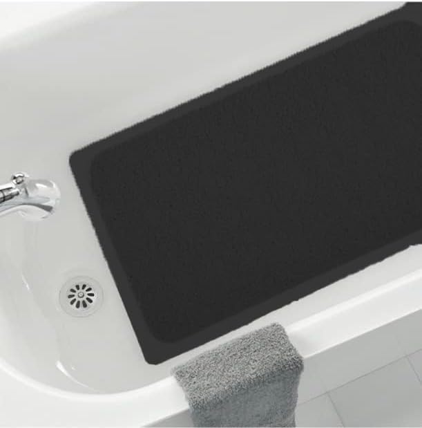 Non Slip with Suction Cups Loofah Bathmat 27"x15" & 29.5"X16.9", PVC Loofah Bathroom Mats, Loofah Mats for Shower and Bathroom, Quick Drying, (BA-82062/BLK 29.5"X16.9") - Image 4