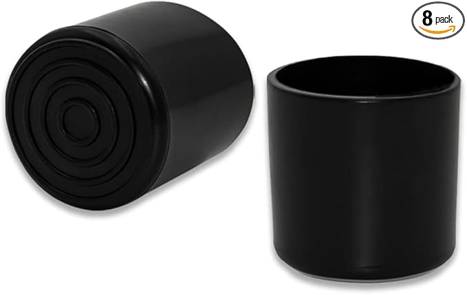 Flyshop 7/8", 22 mm, Patio Round Chair Leg Caps, Furniture Table Feet Covers Floor Protectors, Flexible Anti-Scratch PVC Legs Tips, 8 Pack, Black by Flyshop