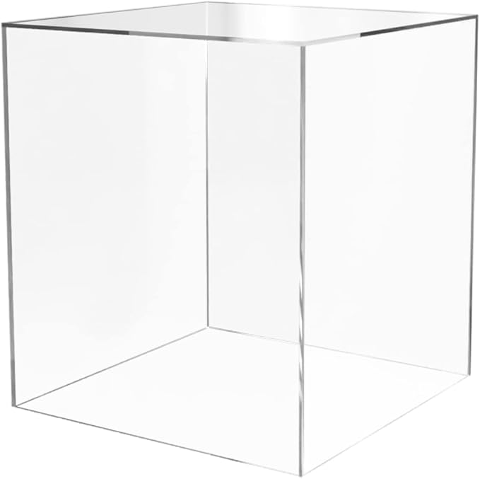 16" x 16" x 18" Clear Acrylic Display Box No Lid Versatile Square Plexiglass Retail Product Storage Bin or Merchandise Riser with One Open Side by Marketing Holders by MarketingHolders