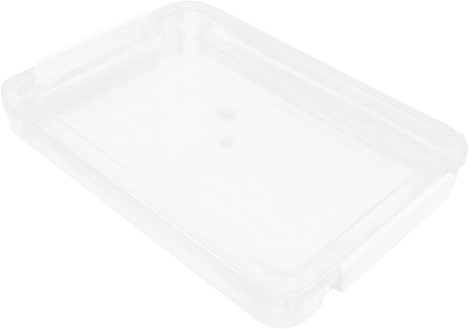 Flat Transparent Document Storage Box Pet File Organizer for Desktop Keeps Documents and Dry for Photos and Certificates by KALLORY