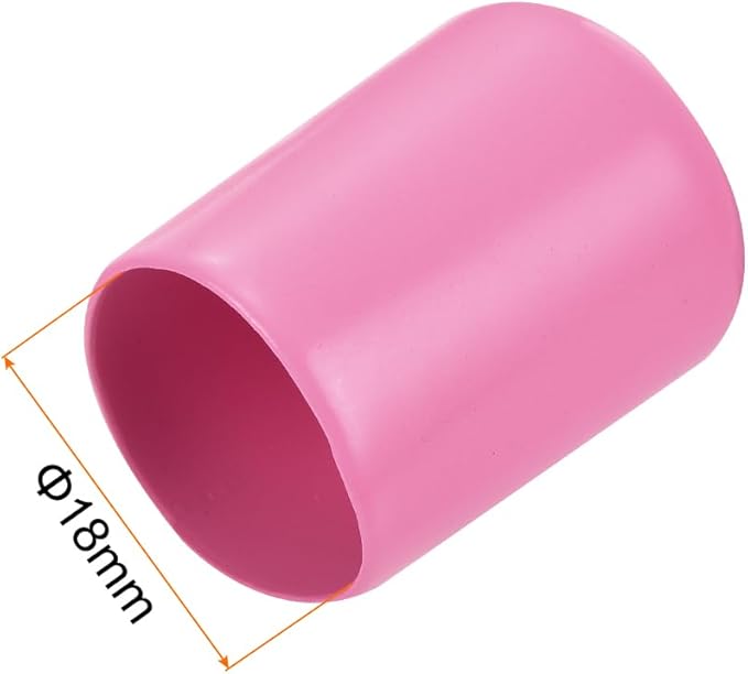 uxcell 20pcs Rubber End Caps 18mm ID Vinyl PVC Round Tube Bolt Cap Cover Screw Thread Protectors Pink - Image 3