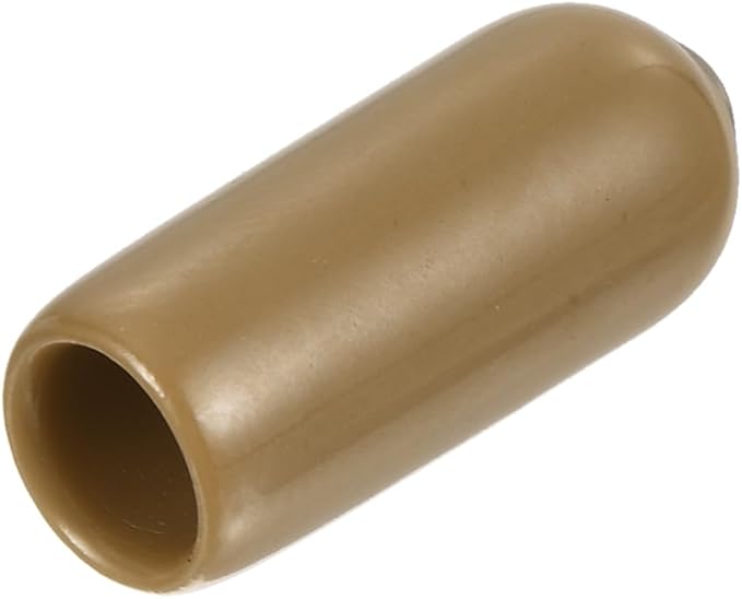 uxcell 20pcs Rubber End Caps 5.5mm ID Vinyl PVC Round Tube Bolt Cap Cover Screw Thread Protectors Light Brown by uxcell