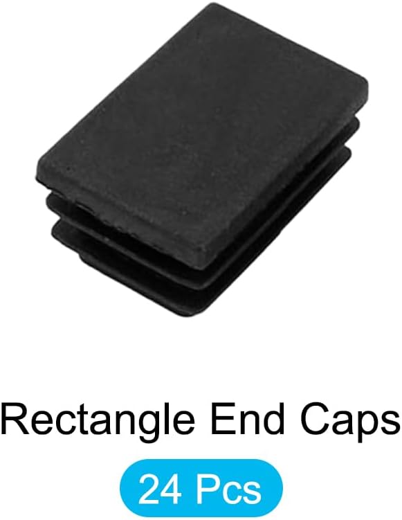 METALLIXITY Rectangle End Caps (30 x 20mm) 24Pcs, Plastic Rectangle Tube Inserts Threaded End Blanking Caps Protector - for Furniture Table Chair Legs, Black - Image 5