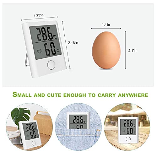BALDR Digital Mini Hygrometer & Indoor Thermometer - Monitor Room Temperature & Humidity with a Hydrometer, Humidity Sensor, & Indoor Thermometer for Home, Office, Greenhouse, & More (White, 2 Packs) - Image 7