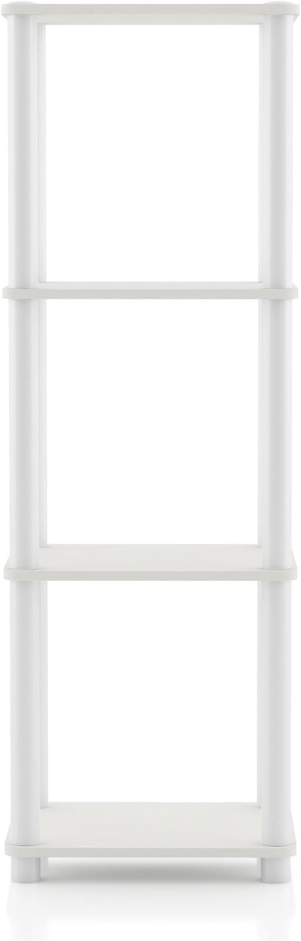 Homes: Inside + Out Apexa Modern 4-Tier Narrow Shelving Units, Collectibles Display Shelves, Easy Assembly Standing Shelf, Home Storage Organizer for Living Room, Bedroom, Office, White - Image 11