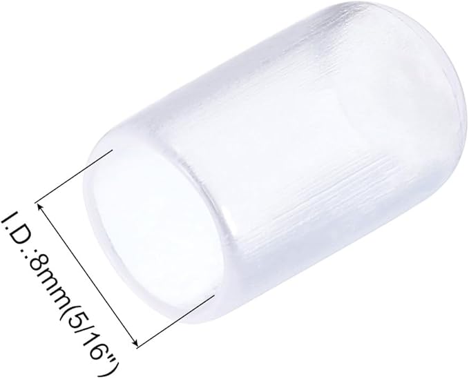 uxcell 20pcs Rubber End Caps 8mm(5/16") ID Vinyl PVC Round Tube Bolt Cap Cover Screw Thread Protectors Clear - Image 3