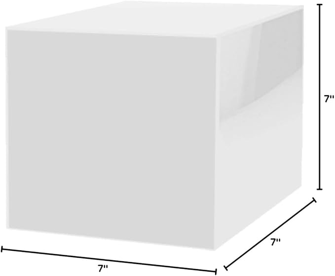 7 Inch White Acrylic Display Box Versatile Square Plexiglass Retail Product Storage Bin or Merchandise Riser with One Open Side No Assembly by Marketing Holders - Image 10