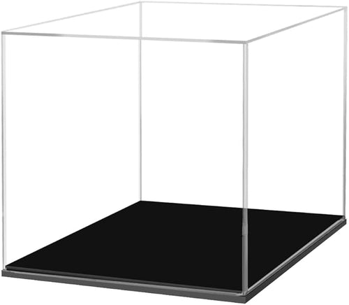 10" x 10" Clear Acrylic Display Box with Black Base Versatile Square Retail Product Riser or Merchandise Storage Bin by Marketing Holders by MarketingHolders