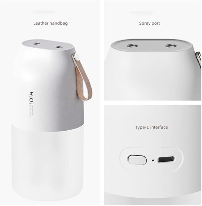 Wireless Air Humidifier Diffuser Rechargeable Double Nozzle Essential Oil Diffuser Mist Maker Humidifier Easy to Use White - Image 4