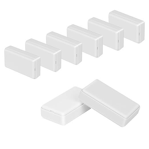 Project Box 8 Pieces Electrical Box Small Junction Box ABS Plastic Enclosure Power Electronic Case White 1.97" x 1.10" x 0.59"(50 x 28 x 15mm) by HoHaing