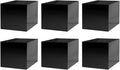 6 Pack 8 Inch Glossy Black Acrylic Display Box with One Open Side No Lid Versatile Square Lucite Merchandise Storage Bin or Retail Product Riser by Marketing Holders by MarketingHolders